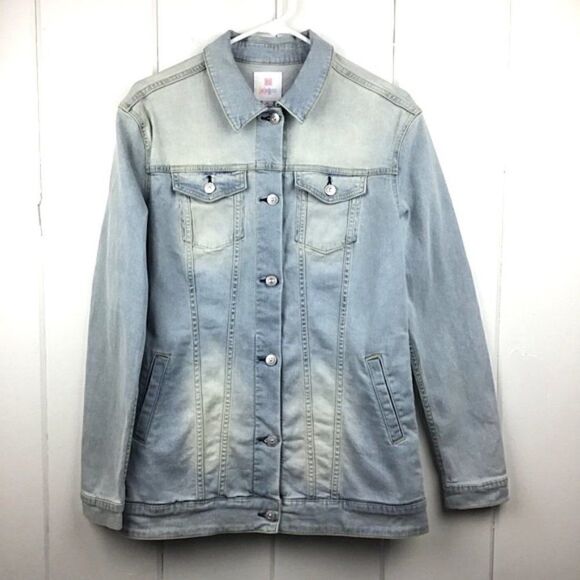 LuLaRoe Jackets & Blazers - LulaRoe Denim Jacket Jaxon Longer Distressed Bleached Jean Jacket, Size Medium